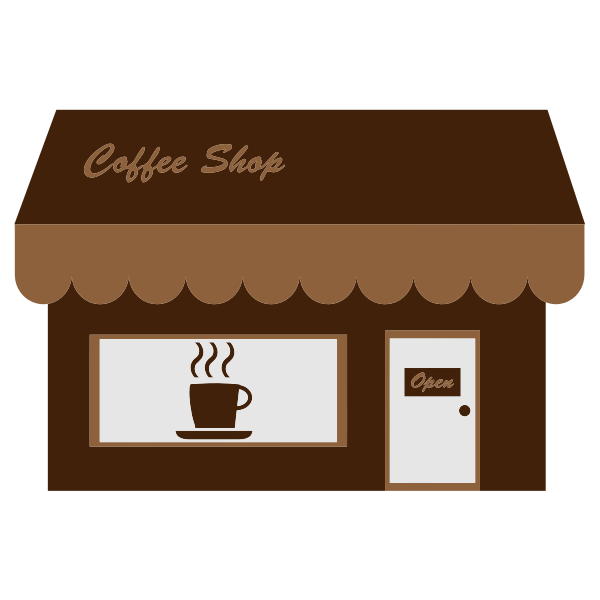 Coffee shop storefront vector image | Free SVG