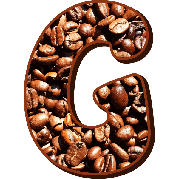 Coffee beans typography G