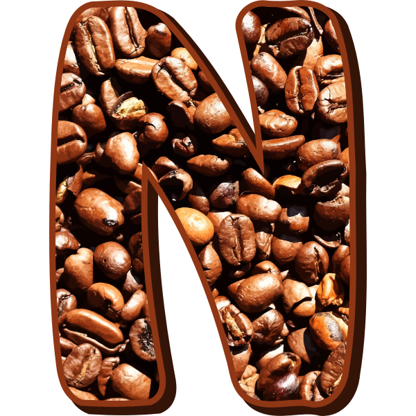 Coffee beans typography N