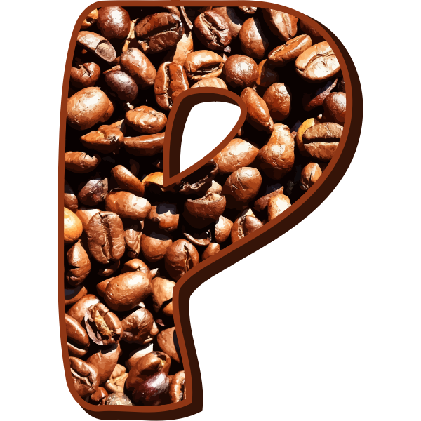 Coffee beans typography P
