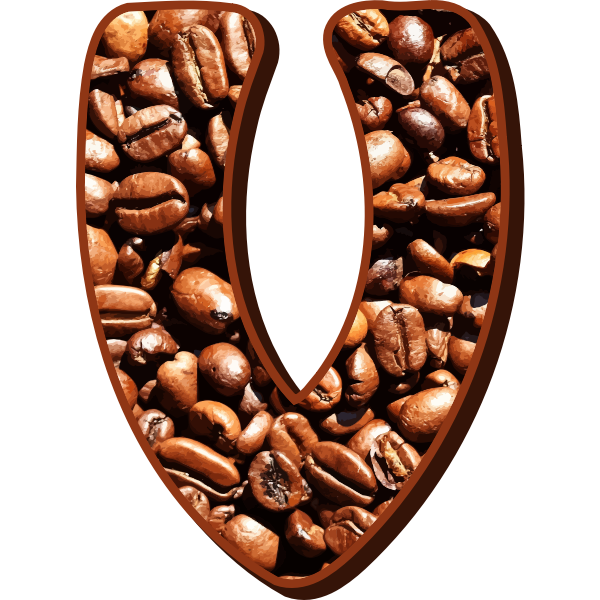 Letter V with coffee beans