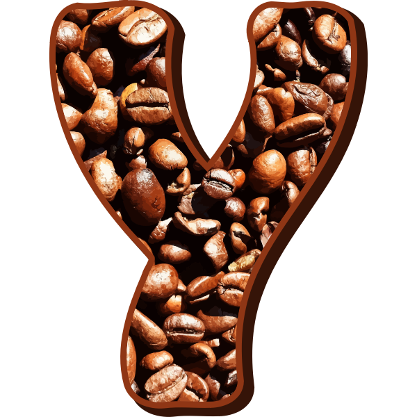 Coffee beans typography Y