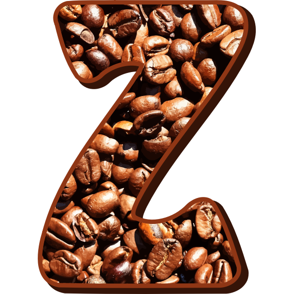 Letter Z with coffee beans