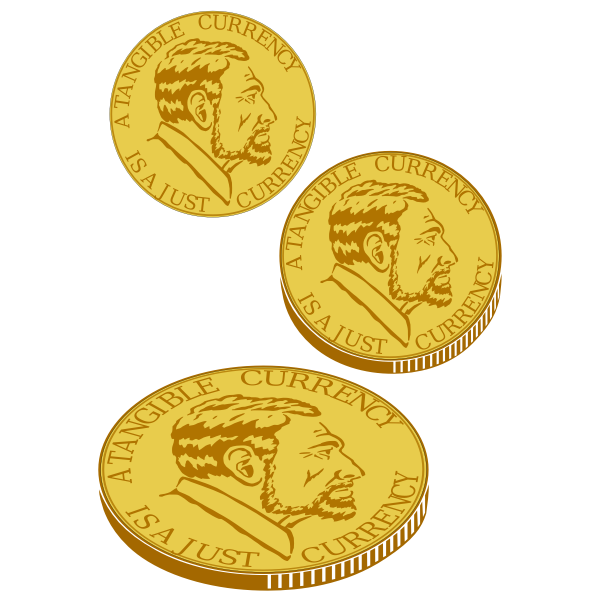 Vector clip art of gold currency coin