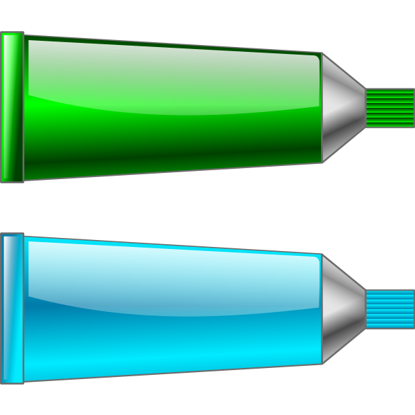 Vector image of green and cyan colour tubes