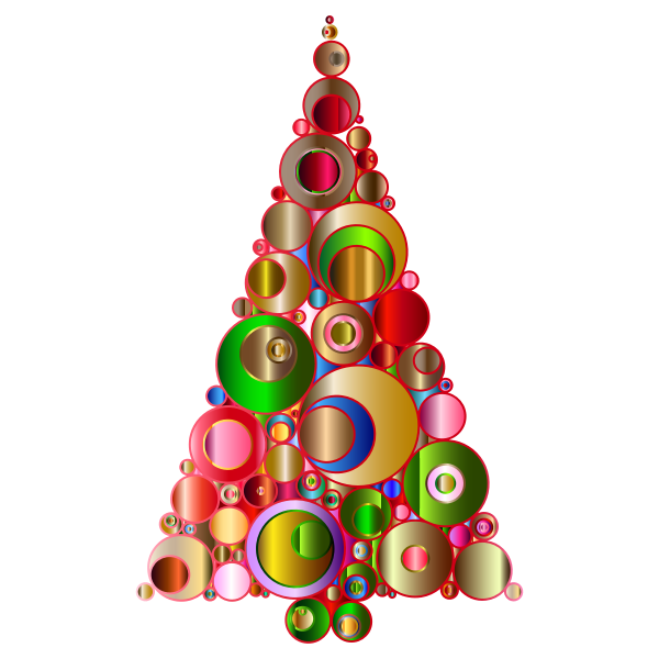 Colorful Abstract Circles Christmas Tree 2