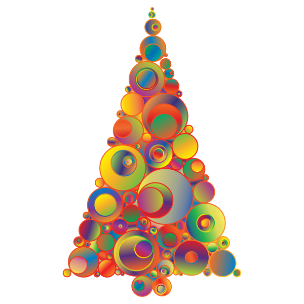 Colorful Abstract Circles Christmas Tree 5