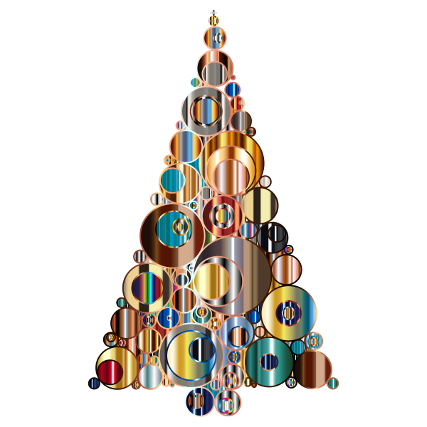 Colorful Abstract Circles Christmas Tree 6