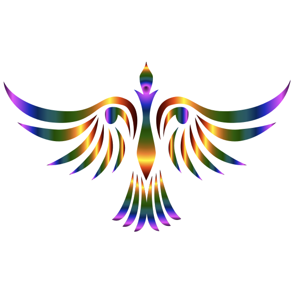 Colorful abstract tribal bird illustration