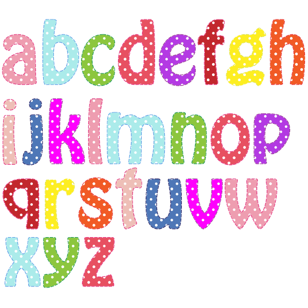 Colorful lowercase alphabet | Free SVG