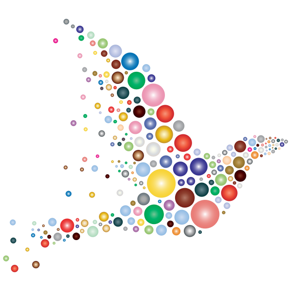 Colored dots forming a bird shape