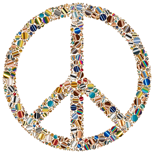 Colorful Circles Peace Sign 16 Variation 5 Without Background