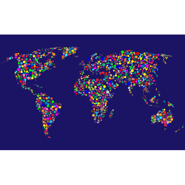 Colorful Circles World Map With Background 4