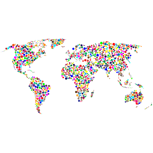 Colorful Circles World Map