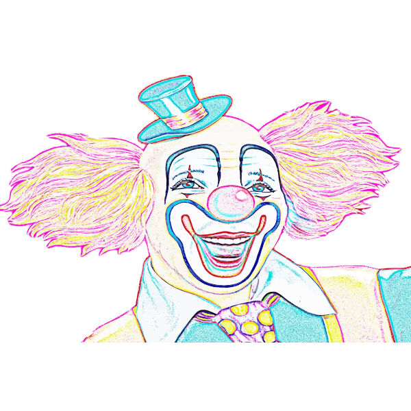 Colorful Clown Sketch Free Svg