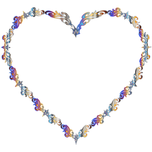 Colorful Fancy Decorative Line Art Heart 2