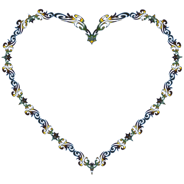 Colorful Fancy Decorative Line Art Heart 3