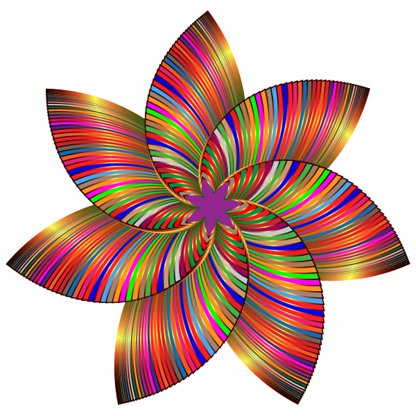 Colorful Flower Line Art 3