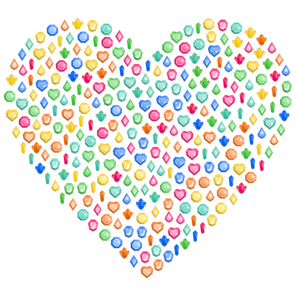 Colorful Gems Heart