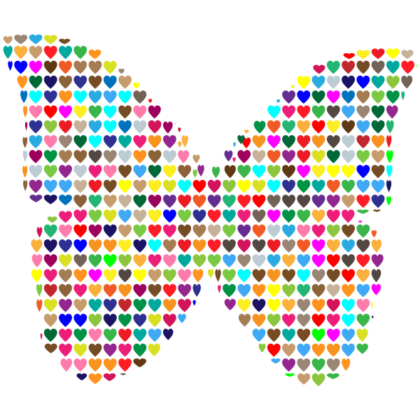 Colorful Hearts Butterfly
