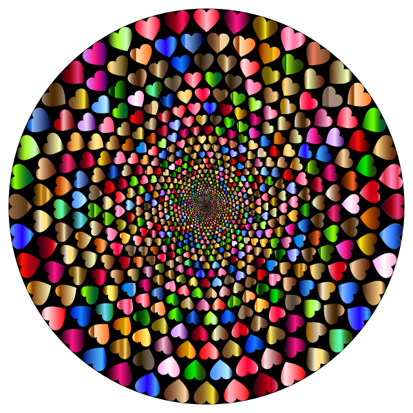Colorful Hearts Vortex 12 Variation 2 With Background
