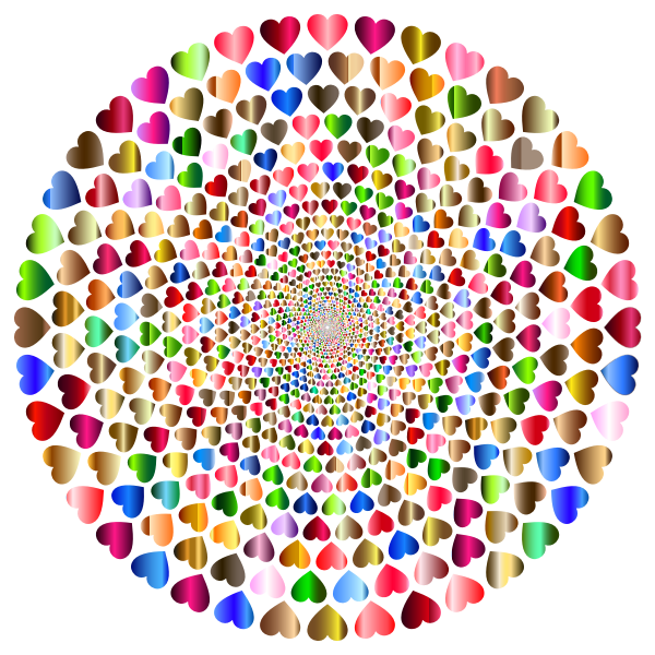 Colorful Hearts Vortex 12 Variation 2