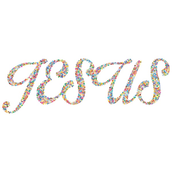Colorful Jesus Typography No Background
