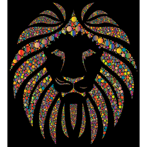 Colorful Lion Circles 3