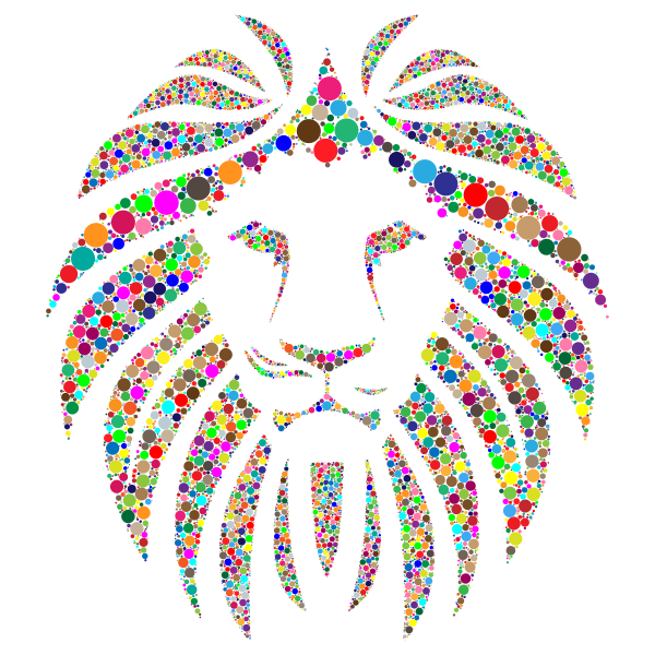 Colorful Lion Circles No Background