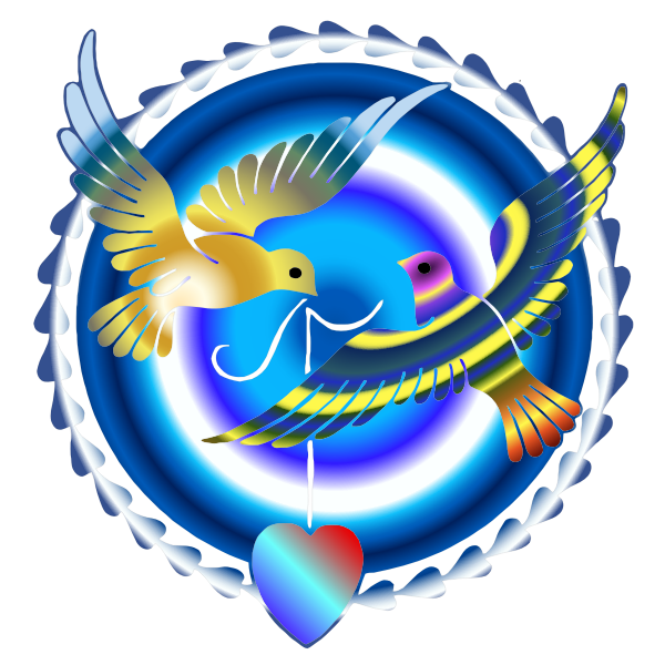 Download Colorful Love Doves | Free SVG