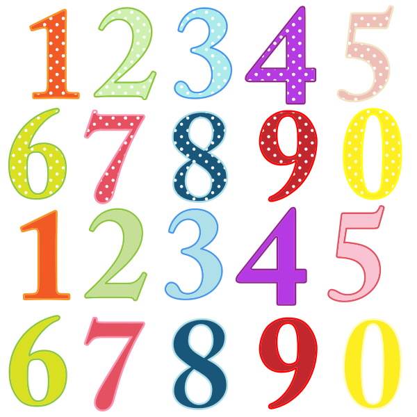 Download Colorful Numbers Illustration Free Svg