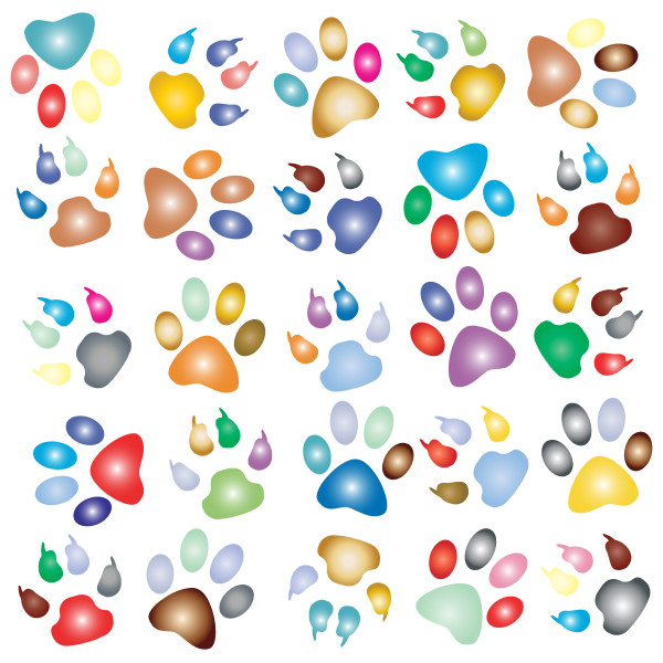 Colorful Paw Prints Pattern Background Reinvigorated 2 No Black background