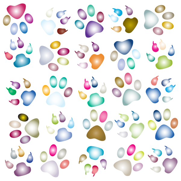 Colorful Paw Prints Pattern Background Reinvigorated 3 No Black background