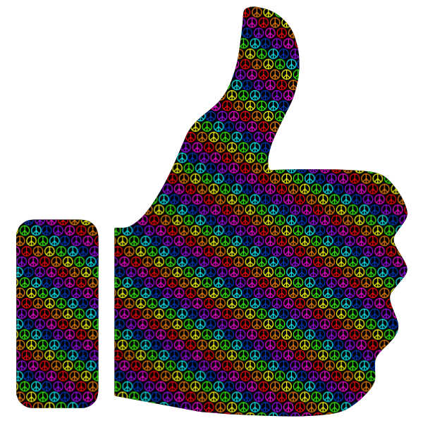 Colorful Peace Thumbs Up Larger Pattern