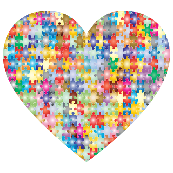 Colorful Puzzle Heart 3