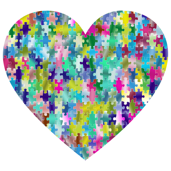 Colorful Puzzle Heart 6