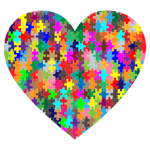 Colorful Puzzle Heart