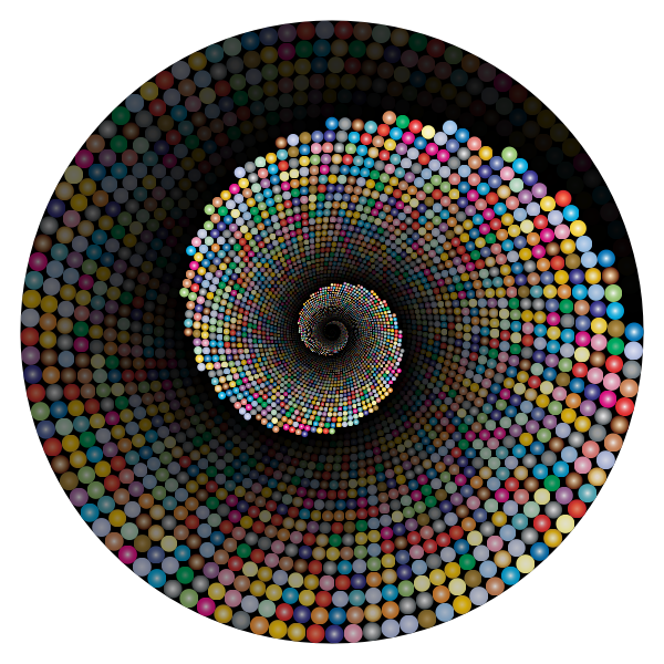 Colorful Swirling Circles Vortex 3 With Background
