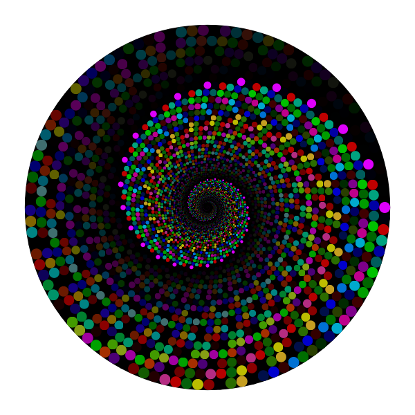 Colorful Swirling Circles Vortex With Background
