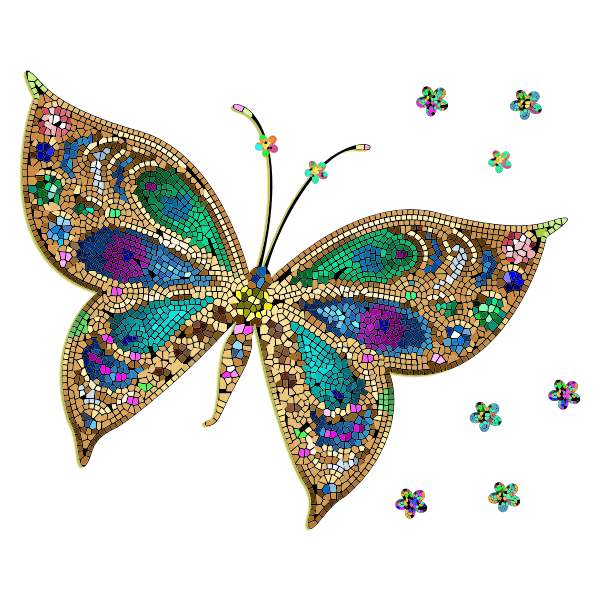 Colorful Tiled Butterfly | Free SVG