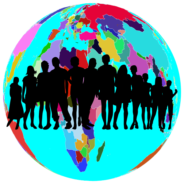 Colorful World Globe Human Family Free Svg