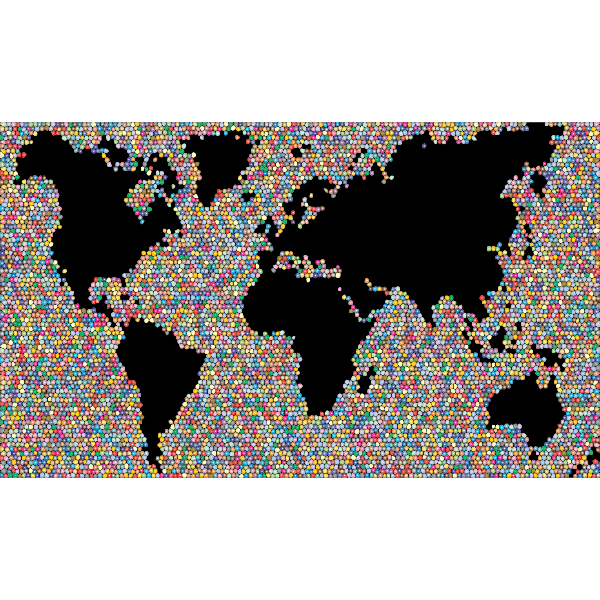 Colorful World Map Mosaic 2