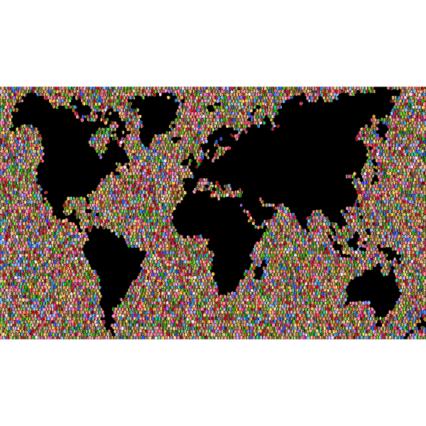 Colorful World Map Mosaic 3