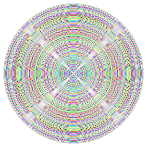 Concentric Prismatic Circles No Background