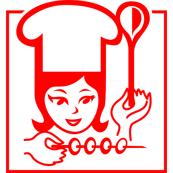 Female chef pictogram vector graphics