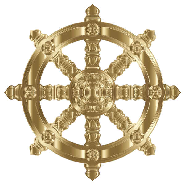 Copper Ornate Dharma Wheel