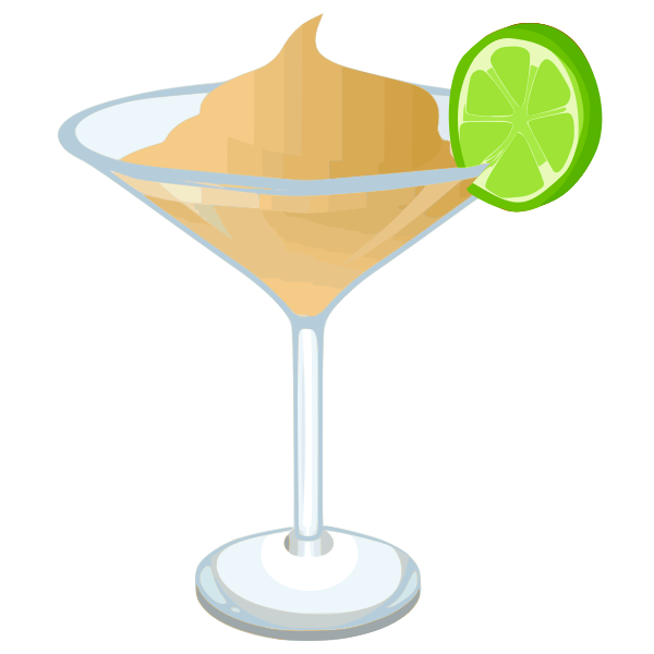 Martini with lime slice vector graphics