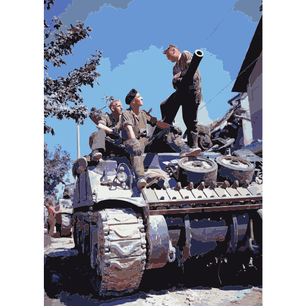 Crew of a Sherman tank south of Vaucelles 2016122133