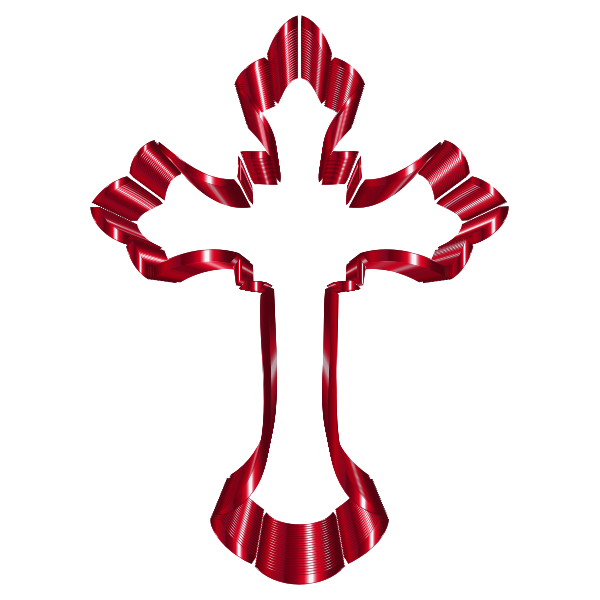 Crimson Ornate Cross No Background