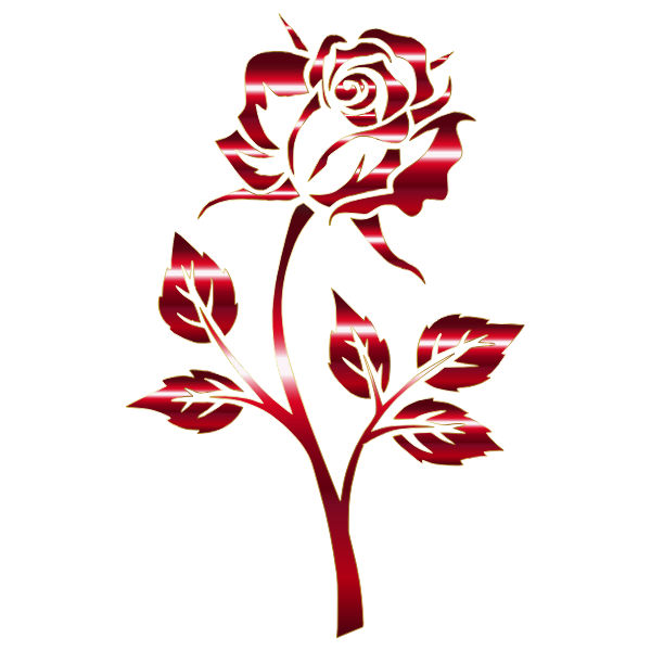 Crimson Rose Silhouette Variation 2 No Background